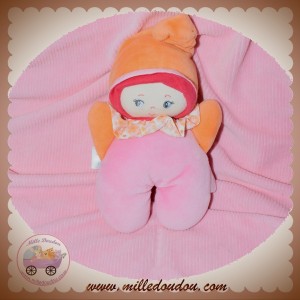 COROLLE SOS DOUDOU POUPEE HOCHET ROSE ORANGE