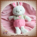 MOTS D'ENFANTS SOS DOUDOU LAPIN BLANC POIL BEIGE CORPS ROSE ROND POULE