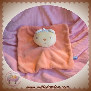 SUCRE D'ORGE SOS DOUDOU OURS PLAT VELOURS ORANGE