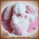 DOUDOU ET COMPAGNIE LAPIN BONBON BLANC ROSE EVEIL HOCHET