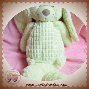 NICOTOY TEX SOS DOUDOU LAPIN VERT VENTRE GAUFFRE 45 CM