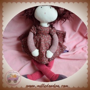 MOULIN ROTY SOS DOUDOU POUPEE JEANNE LES PARISIENNES ROBE FLEURS PRUNE