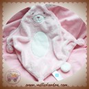 TEX SOS DOUDOU LAPIN ROSE PLAT LOSANGE ROND BLANC