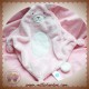 TEX SOS DOUDOU LAPIN ROSE PLAT LOSANGE ROND BLANC