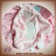 TEX SOS DOUDOU LAPIN ROSE PLAT LOSANGE ROND BLANC