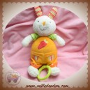 BABYSUN SOS DOUDOU LAPIN ECRU SALOPETTE ORANGE CAROTTE MUSICAL BABY SUN 20 cm