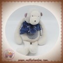 MOULIN ROTY SOS DOUDOU SINGE GRIS AIME ET CELESTE RAYE BLEU