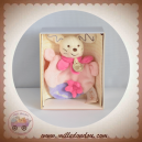BABYNAT BABY NAT SOS DOUDOU LAPIN ECRU PLAT ROSE FLEUR