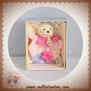 BABYNAT BABY NAT SOS DOUDOU LAPIN ECRU PLAT ROSE FLEUR