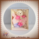BABYNAT BABY NAT SOS DOUDOU LAPIN ECRU PLAT ROSE FLEUR