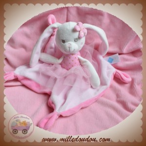 TEX SOS DOUDOU LAPIN BLANC CARRE ROSE TUTU BALLERINE DANSEUSE