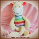 NICOTOY SOS DOUDOU GIRAFE BEIGE VENTRE TRICOT RAYE BLEU ROUGE