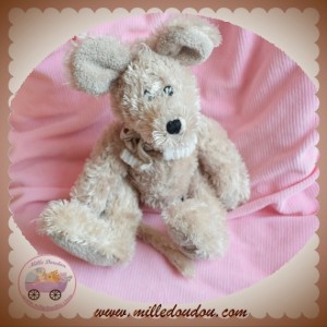 LOUISE MANSEN SOS DOUDOU SOURIS POIL TAUPE BEIGE NOEUD