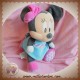 DISNEY SOS DOUDOU SOURIS MINNIE ROBE BLEU MUSICAL COEUR ROSE