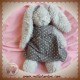 JJA ATMOSPHERA SOS DOUDOU LAPIN GRIS ROBE VELOURS A POIS