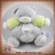 KALOO SOS DOUDOU OURS GRIS RAYE BOULE GRIS ZEN VERT