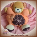 KALOO SOS DOUDOU OURS BEIGE BOULE ORANGE FLEUR PRUNE