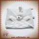 NICOTOY SOS DOUDOU LAPIN PLAT BLANC GRIS ETOILES ATTACHE TETINE