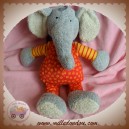 SIGIKID SOS DOUDOU ELEPHANT GRIS ROUGE RAYE JAUNE