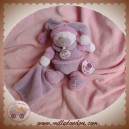 DOUDOU ET COMPAGNIE SOS OURS ROSE MOUCHOIR MACARON