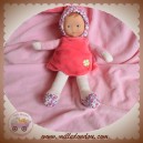 COROLLE SOS DOUDOU POUPEE ROBE ROSE TREFLE VERT