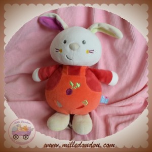 SUCRE D'ORGE SOS DOUDOU LAPIN BLANC SALOPETTE ROUGE ORANGE JARDIN CAROTTE RADIS