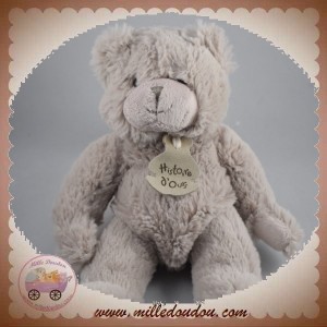 HISTOIRE D'OURS DOUDOU OURS GRIS PERLE CALIN'OURS HO2335