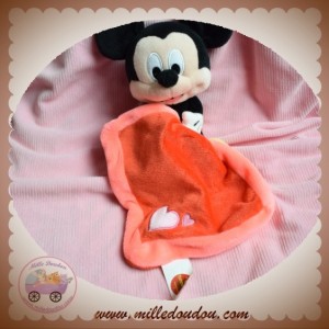 PTS DISNEY SOS DOUDOU MICKEY  NOIR ROUGE MOUCHOIR  COEUR ROSE TOMMY TOYS