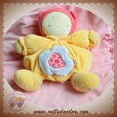 KALOO SOS DOUDOU OURS POUPEE JAUNE ORANGE FLEUR MAUVE FRAISE