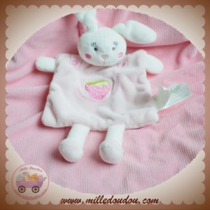 KIMBALOO SOS DOUDOU LAPIN BLANC PLAT ROSE FRAISE