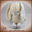 KLORANE SOS DOUDOU LAPIN BEIGE NOEUD PAPILLON BLEU VERT