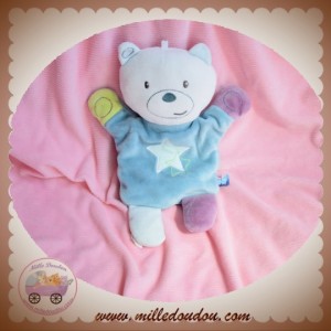 SUCRE D'ORGE SOS DOUDOU OURS PLAT MARIONNETTE BLEU VIOLET ETOILE