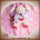 DOUDOU ET COMPAGNIE SOS LAPIN ECRU ROSE FLUORESCENT ETOILE HIBOU MUSICAL