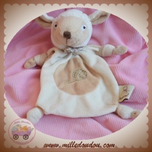 RAYNAUD LES PETITES MARIE SOS DOUDOU MOUTON PLAT ECRU MARRON PELOTE LAINE