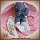 BERLINGOT DOUDOU OURS BLEU JEANS MOUCHOIR BLANC RAYE