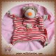 SIGIKID SOS DOUDOU OURS PLAT RAYE ROUGE MARRON BEIGE