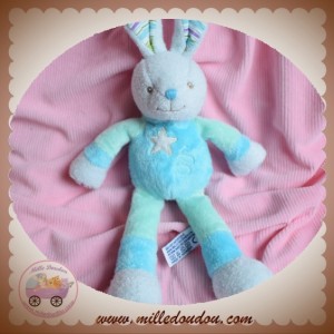 TOODO SOS DOUDOU LAPIN BLEU BLANC FLUORESCENT VERT ETOILE