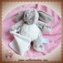 BABYNAT SOS DOUDOU LAPIN MARRON CHINE POIL MOUCHOIR BLANC FLOCONS