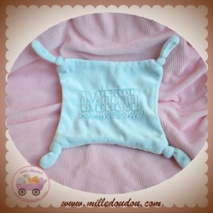 SOS DOUDOU MOUCHOIR PLAT BLEU MINI DEVIL CHILD NOEUD