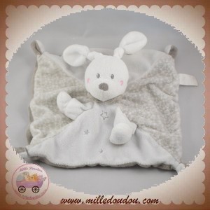 NICOTOY SOS DOUDOU LAPIN PLAT BLANC GRIS ETOILES