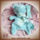 TEX SOS DOUDOU OURS BLEU PLAT RECTANGLE ROND BLANC