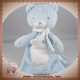 TEX SOS DOUDOU OURS BLEU PLAT RECTANGLE ROND BLANC