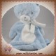 TEX SOS DOUDOU OURS BLEU PLAT RECTANGLE ROND BLANC