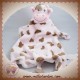 KIMBALOO SOS DOUDOU VACHE PLAT BLANC ROSE MARRON TACHETE 28 CM