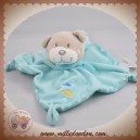 TEX SOS DOUDOU OURS GRIS PLAT BLEU TURQUOISE NUAGE