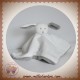 JACADI SOS DOUDOU LAPIN PLAT BLANC DOS GRIS