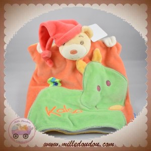 KALOO SOS DOUDOU OURS MARIONNETTE ORANGE CHEVAL VERT POP