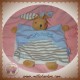 KALOO SOS DOUDOU LAPIN BEIGE PLAT BLEU P'TIT MEC