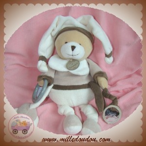 DOUDOU ET COMPAGNIE SOS OURS BLANC GRIS TAUPE GRAINE DE DOUDOU AVION EVEIL