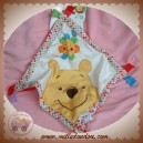 DISNEY SOS DOUDOU MOUCHOIR OURS WINNIE FLEUR JAUNE ROUGE